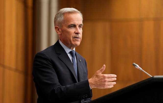 July 30, 2025, Ottawa, On, Canada: Prime Minister Mark Carney speaks with media during a news conference in Ottawa, Wednesday, July 30, 2025. Ottawa Canada  - ZUMAc35_ 20250730_zaf_c35_108 Copyright: xAdrianxWyldx