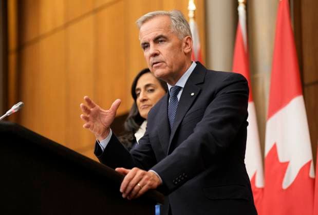 July 30, 2025, Ottawa, On, Canada: Prime Minister Mark Carney speaks with media during a news conference in Ottawa, Wednesday, July 30, 2025. Ottawa Canada  - ZUMAc35_ 20250730_zaf_c35_119 Copyright: xAdrianxWyldx