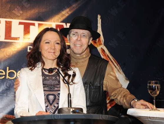 Gunther von Hagens and wife Angelina Whalley at a photocall for his new KÂörperwelten exhibition at Postbahnhof , Berlin, Berlin, Germany WENN 2408412.jpg