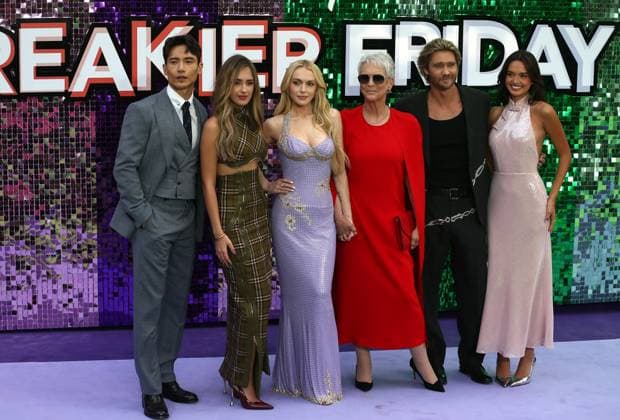 UK premiere of Freakier Friday Manny Jacinto, Julia Butters, Lindsay Lohan, Jamie Lee Curtis, Chad Michael Murray and Sophia Hammons at the UK premiere of Freakier Friday, held at Odeon Luxe Leicester Square in London. London Odeon Luxe Leicester Square UK Copyright: xFredxDuvalx