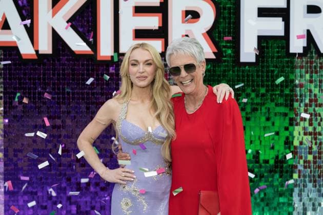 Freakier Friday UK Premiere in London LONDON, UNITED KINGDOM - JULY 31: Lindsay Lohan and Jamie Lee Curtis react as the confetti is released during the UK premiere of Disney s Freakier Friday at Odeon Luxe in Leicester Square in London, United Kingdom on July 31, 2025. Wiktor Szymanowicz Anadolu London United Kingdom. Editorial use only. Please get in touch for any other usage.  Copyright: x2025xAnadoluxWiktorxSzymanowiczx