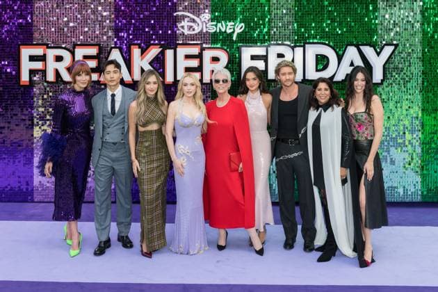 Freakier Friday UK Premiere in London LONDON, UNITED KINGDOM - JULY 31: Kristin Burr, Manny Jacinto, Julia Butters, Lindsay Lohan, Jamie Lee Curtis, Sophia Hammons, Chad Michael Murray, Nisha Ganatra and Jordan Weiss attend the UK premiere of Disney s Freakier Friday at Odeon Luxe in Leicester Square in London, United Kingdom on July 31, 2025. Wiktor Szymanowicz Anadolu London United Kingdom. Editorial use only. Please get in touch for any other usage. Copyright: x2025xAnadoluxWiktorxSzymanowiczx