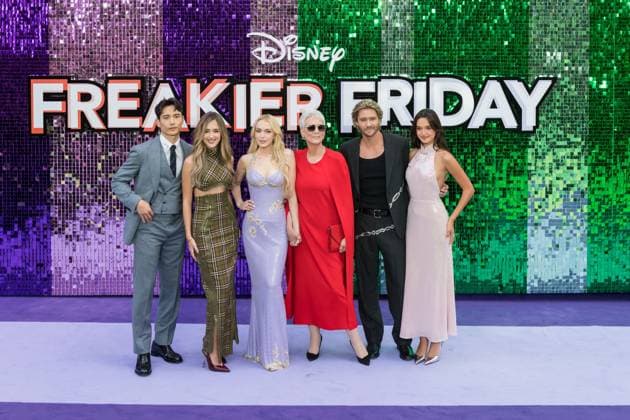 Freakier Friday UK Premiere in London LONDON, UNITED KINGDOM - JULY 31: Manny Jacinto, Julia Butters, Lindsay Lohan, Jamie Lee Curtis, Chad Michael Murray and Sophia Hammons attend the UK premiere of Disney s Freakier Friday at Odeon Luxe in Leicester Square in London, United Kingdom on July 31, 2025. Wiktor Szymanowicz Anadolu London United Kingdom. Editorial use only. Please get in touch for any other usage.  Copyright: x2025xAnadoluxWiktorxSzymanowiczx