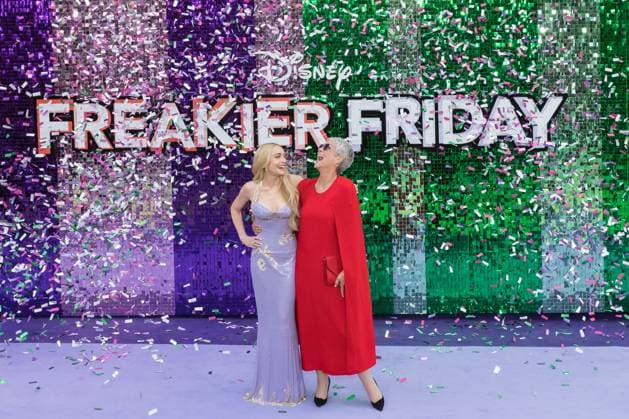 Freakier Friday UK Premiere in London LONDON, UNITED KINGDOM - JULY 31: Lindsay Lohan and Jamie Lee Curtis react as the confetti is released during the UK premiere of Disney s Freakier Friday at Odeon Luxe in Leicester Square in London, United Kingdom on July 31, 2025. Wiktor Szymanowicz Anadolu London United Kingdom. Editorial use only. Please get in touch for any other usage.  Copyright: x2025xAnadoluxWiktorxSzymanowiczx