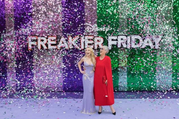Freakier Friday UK Premiere in London LONDON, UNITED KINGDOM - JULY 31: Lindsay Lohan and Jamie Lee Curtis react as the confetti is released during the UK premiere of Disney s Freakier Friday at Odeon Luxe in Leicester Square in London, United Kingdom on July 31, 2025. Wiktor Szymanowicz Anadolu London United Kingdom. Editorial use only. Please get in touch for any other usage.  Copyright: x2025xAnadoluxWiktorxSzymanowiczx