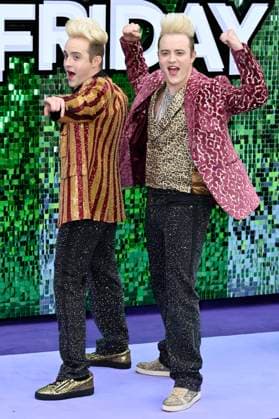 John Grimes und Edward Grime von Jedward bei der Premiere des Kinofilms Freakier Friday im Odeon Luxe Leicester Square. London, 31.07.2025