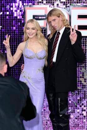 Lindsay Lohan und Ludovic de Saint Sernin bei der Premiere des Kinofilms Freakier Friday im Odeon Luxe Leicester Square. London, 31.07.2025