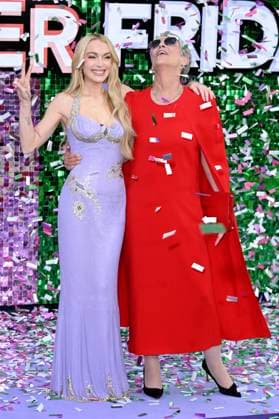 Lindsay Lohan und Jamie Lee Curtis bei der Premiere des Kinofilms Freakier Friday im Odeon Luxe Leicester Square. London, 31.07.2025