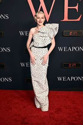 Julia Garner bei der Weltpremiere des Kinofilms Weapons im United Theatre on Broadway. Los Angeles, 31.07.2025