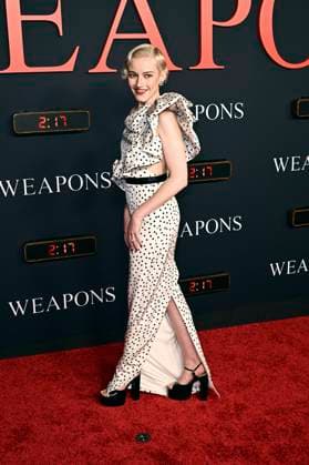 Julia Garner bei der Weltpremiere des Kinofilms Weapons im United Theatre on Broadway. Los Angeles, 31.07.2025