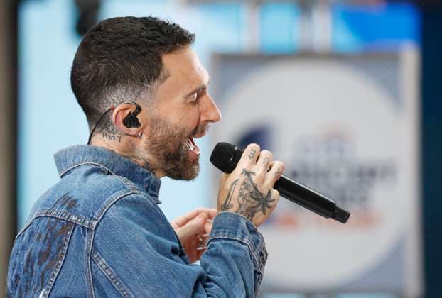 Entertainment Bilder des Tages Adam Levine and Maroon 5 perform on the NBC Today Show at Rockefeller Center in New York City on Friday, August 1, 2025.  NYP20250801104 JOHNxANGELILLO