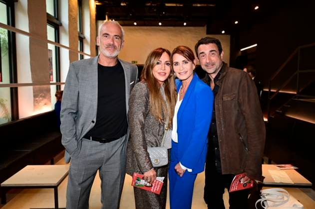 Rene Marchand, Simone Thomalla, Anja Kling und Oliver Haas bei der Premiere des Theaterstücks Vanya in der Komödie am Kurfürstendamm im Neuen Haus des Berliner Ensemble. Berlin, 03.08.2025