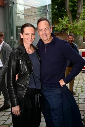 Nicola Ransom mit Ehemann Moritz Lindbergh bei der Premiere des Theaterstücks Vanya in der Komödie am Kurfürstendamm im Neuen Haus des Berliner Ensemble. Berlin, 03.08.2025