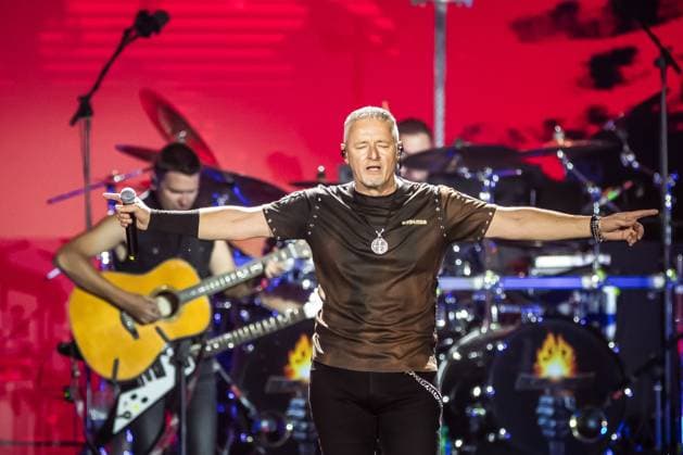 Entertainment Themen der Woche KW32 Marko Perkovic Thompson concert in Sinj, Croatia Marko Perkovic Thompson performs on stage during his concert at Hipodrom in Sinj, Croatia on August 4, 2025. Around 150,000 people are expected to attend the concert.  ZvonimirxBarisin PIXSELL
