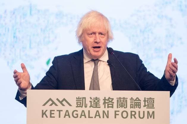 News Themen der Woche KW32 Former the United Kingdom (UK) Prime Minister Boris Johnson speaks at the ketagalan forum in Taipei. August 5,2025. Copyright: xJameson_Wux