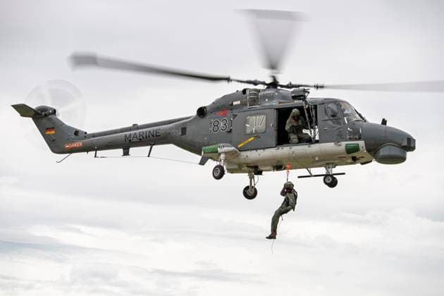 Galileo SAR Meet 2025 international meeting of helicopter pilots, focused on the coordination of air rescue operations in challenging terrain and conditions in Prague, Czech Republic, August 5, 2025. Westland Sea Lynx, Germany. (CTKxPhoto JirixVatka) CTKPhotoF202508050329501  CTKPhotoF202508050329501