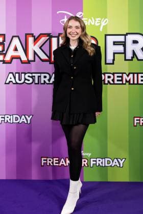 FREAKIER FRIDAY AUSTRALIAN PREMIERE, Rachael Evren poses for a photo during the Australian premiere of Disney™s Freakier Friday at Westfield Bondi Junction in Sydney, Tuesday, August 5, 2025. ( NO ARCHIVING SYDNEY NEW SOUTH WALES AUSTRALIA  Copyright: xSTEVENxMARKHAMx 20250805111496315549