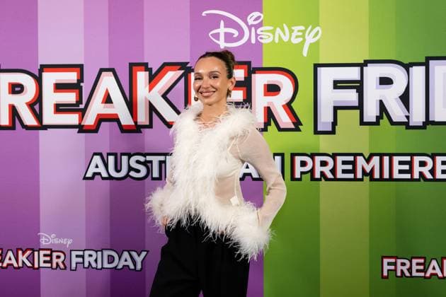 FREAKIER FRIDAY AUSTRALIAN PREMIERE, Bella Varelis poses for a photo during the Australian premiere of Disney™s Freakier Friday at Westfield Bondi Junction in Sydney, Tuesday, August 5, 2025. ( NO ARCHIVING SYDNEY NEW SOUTH WALES AUSTRALIA  Copyright: xSTEVENxMARKHAMx 20250805115837687095