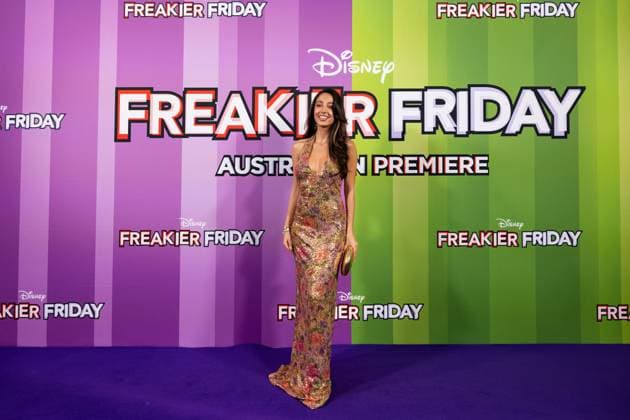 FREAKIER FRIDAY AUSTRALIAN PREMIERE, Elle Erifilli Rayias poses for a photo during the Australian premiere of Disney™s Freakier Friday at Westfield Bondi Junction in Sydney, Tuesday, August 5, 2025. ( NO ARCHIVING SYDNEY NEW SOUTH WALES AUSTRALIA  Copyright: xSTEVENxMARKHAMx 20250805162969093468