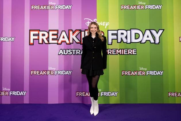 FREAKIER FRIDAY AUSTRALIAN PREMIERE, Rachael Evren poses for a photo during the Australian premiere of Disney™s Freakier Friday at Westfield Bondi Junction in Sydney, Tuesday, August 5, 2025. ( NO ARCHIVING SYDNEY NEW SOUTH WALES AUSTRALIA  Copyright: xSTEVENxMARKHAMx 20250805125271285576