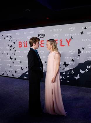 Louis Landau and Piper Perabo arrive on the red carpet for Prime Video s Butterfly New York Premiere at Regal Union Square on Tuesday, August 5, 2025 in New York City.  NYP20250805213 JOHNxANGELILLO