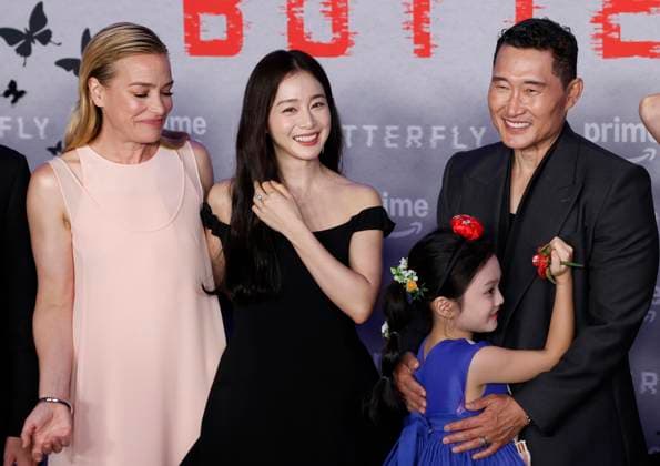 Piper Perabo, Kim Tae-hee, Daniel Dae Kim and Nayoon Kim arrive on the red carpet for Prime Video s Butterfly New York Premiere at Regal Union Square on Tuesday, August 5, 2025 in New York City.  NYP20250805241 JOHNxANGELILLO