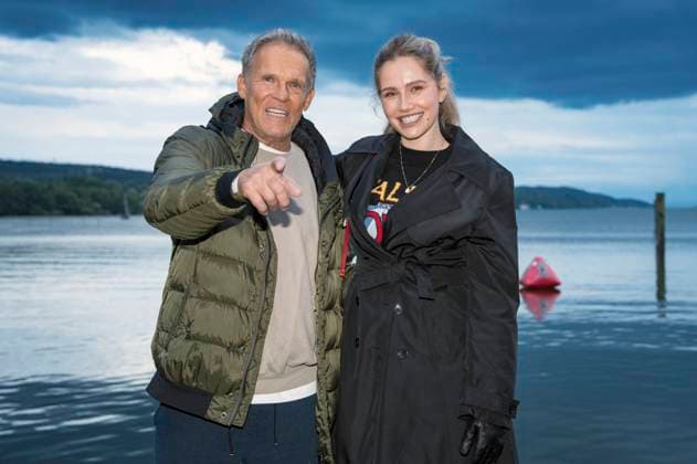 Christian Tramitz und Mitsou Jung bei der Premiere von zwei neuen Folgen der ARD-Vorabendserie Hubert ohne Staller auf dem Open Air Starnberg 2025 im Open Air Kino im Seebad. Starnberg, 05.08.2025