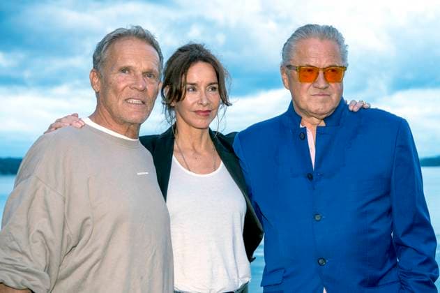 Christian Tramitz, Katharina Müller-Elmau and Michael Brandner bei der Premiere von zwei neuen Folgen der ARD-Vorabendserie Hubert ohne Staller auf dem Open Air Starnberg 2025 im Open Air Kino im Seebad. Starnberg, 05.08.2025