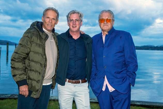 Christian Tramitz, Matthias Helwig und Michael Brandner bei der Premiere von zwei neuen Folgen der ARD-Vorabendserie Hubert ohne Staller auf dem Open Air Starnberg 2025 im Open Air Kino im Seebad. Starnberg, 05.08.2025