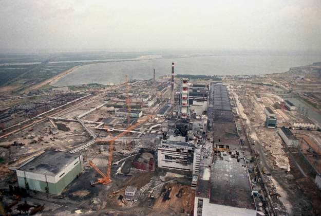 Chernobyl Nuclear Power Plant disaster 8976539 03.09.1986 The Ukrainian SSR. The Chernobyl Nuclear Power Plant disaster on April 26, 1986, the largest man-made disaster of the 20th century in terms of scope and damage. The panorama of the nuclear power plant four months after the incident. Sputnik Chernobyl Kiev region Ukraine  Copyright: xx