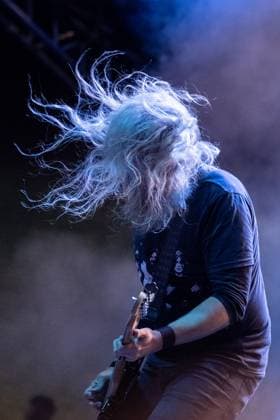 Bass guitarist Troy Sanders of American music band Mastodon performs during the Brutal Assault music festival at the Josefov Fortress in Jaromer, Czech Republic, on August 6, 2025. (CTKxPhoto DavidxTanecek) CTKPhotoP2025080607785  CTKPhotoP2025080607785