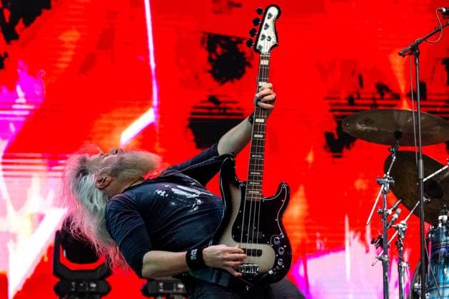 Entertainment Themen der Woche KW32 Bass guitarist Troy Sanders of American music band Mastodon performs during the Brutal Assault music festival at the Josefov Fortress in Jaromer, Czech Republic, on August 6, 2025. (CTKxPhoto DavidxTanecek) CTKPhotoP2025080607786  CTKPhotoP2025080607786