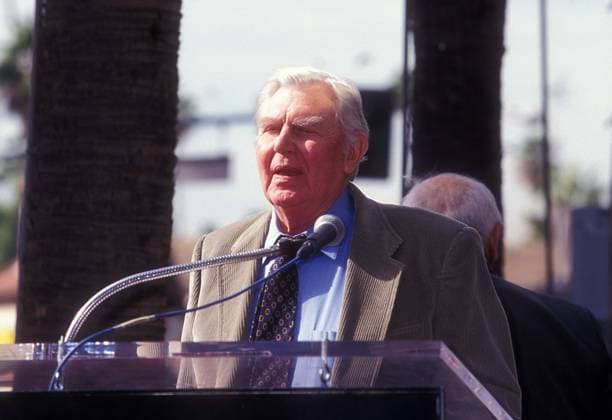 FOR FILE Apr. 18, 2006 - ANDY GRIFFITH AT DON KNOTTS STAR ON THE HOLLYWOOD WALK OF FAME IN LOS ANGELES 01-19-2000.K17432MR. MILAN RYBA- Copyright: xMilanxRybax