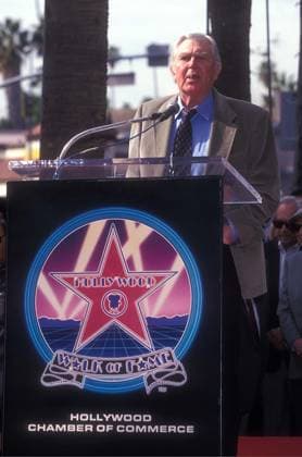 FOR FILE Apr. 19, 2006 - ANDY GRIFFITH AT DON KNOTTS STAR ON THE HOLLYWOOD WALK OF FAME IN LOS ANGELES 01-19-2000.K17432MR. MILAN RYBA- Copyright: xMilanxRybax