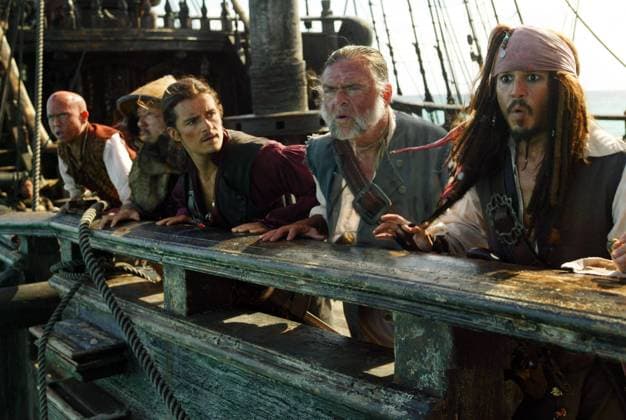 PIRATES Sept. 8, 2006 - (L-R) MARTIN KLEBBA, ORLANDO BLOOM, KEVIN R. McNALLY, JOHNNY DEPP.PIRATES 3.PIRATES OF THE CARIBBEAN: AT WORLD S END.SUPPLIED BY ES- TV-FILM STILL.K53369 Copyright: xEsx