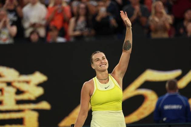 Aryna Sabalenka of Belarus lors de l Open de tennis d Australie à Melbourne, Australie. Nicolas Luttiau Bestimage Australian Open tennis tournament in Melbourne, Australia. Melbourne Australie Copyright: xNicolasxLuttiau BestimagexNicolasxLuttiau Bestimagex