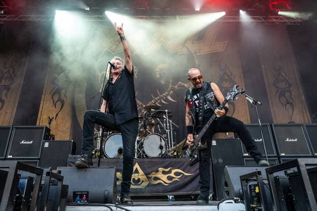 American thrash metal band Overkill lead singer Bobby Blitz Ellsworth (left) at the 28th Brutal Assault extreme music festival in Josefov fortress near Jaromer, Nachod district, Hradec Kralove Region, Czech Republic, August 8, 2025. (CTKxPhoto DavidxTanecek) CTKPhotoP2025080806024  CTKPhotoP2025080806024