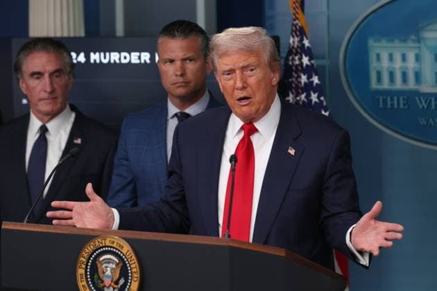 RECORD DATE NOT STATED Trump holds press conference on crime in Washington, DC U.S. President Donald Trump holds a press conference on measures his administration will take to address what he incorrectly claims is a spike in violent crime during a press conference at the White House, in Washington, D.C., U.S., on August 11, 2025. Contrary to Trump™s claims, violent crime in the nation™s capital has declined by 26% in the last year. The measures will include the deployment of federal officers from a number of agencies to Washington. Washington United States  Copyright: xAllisonxBaileyx originalFilename: bailey-trumphol250811_nprOh.jpg