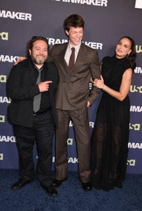 NEW YORK, NY- AUGUST 11: Dan Fogler, Milo Callaghan and Lana Parrilla at the NY premiere of The Rainmaker at GH On The Park on August 11, 2025 in New York City. Copyright: xMediaPunchx