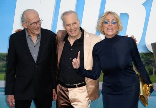 Nobody 2 Premiere - Los Angeles, USA LOS ANGELES, USA. August 11, 2025: Christopher Lloyd, Bob Odenkirk & Sharon Stone at the premiere for Nobody 2 at the TCL Chinese Theatre. Los Angeles CA USA  Copyright: xPaulxSmith Featureflashx