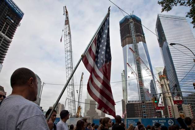 9-11 10th Anniversary - NYC Ceremony Sep. 11, 2011 - New York, New York, U.S. - Families gathered at the World Trade Center site in Lower Manhattan, to commemorate the 10th anniversary of the terrorist attacks on September 11. Copyright: xGaryxDwightxMillerx