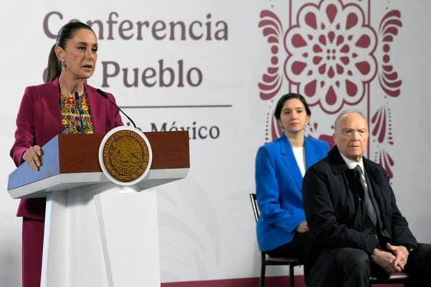 Mexican President Claudia Sheinbaum Pardo speaks during the security report at a briefing conference at National Palace. on August 12, 2025 in Mexico City, Mexico. Mexico City Mexico - ZUMAe321 20250812_zia_e321_016 Copyright: xLuisxBarronx