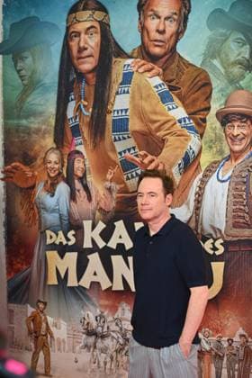Michael Bully HERBIG (Regisseur,Produzent,Autor), Einzelbild,angeschnittenes Einzelmotiv,Halbfigur,halbe Figur. Filmpremiere DAS KANU DES MANITU am 12.08.2025 im Mathaeser Kino in Muenchen.