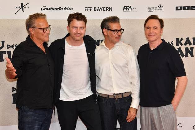 Christian Tramitz, Friedrich Muecke, Rick Kavanian und Michael Bully Herbig bei der öDas Kanu des Manitu Film Premiere am 12.08.2025 in Muenchen öDas Kanu des Manitu Filmpremiere in Muenchen