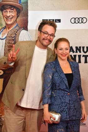 Jan van Weyde und Jasmin Schwiers bei der öDas Kanu des Manitu Film Premiere am 12.08.2025 in Muenchen öDas Kanu des Manitu Filmpremiere in Muenchen