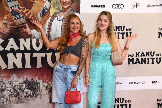 Paul Luca Fischer, Vanessa Eichholz bei der Weltpremiere des Kinofilms DAS KANU DES MANITU im Mathäser Filmpalast in München am 12.08.2025
