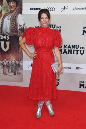 Jessica Schwarz bei der Weltpremiere des Kinofilms DAS KANU DES MANITU im Mathäser Filmpalast in München am 12.08.2025