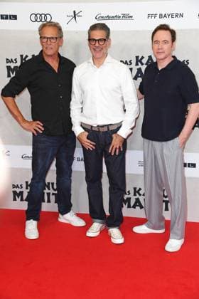 Christian Tramitz, Rick Kavanian, Michael Bully Herbig bei der Weltpremiere des Kinofilms DAS KANU DES MANITU im Mathäser Filmpalast in München am 12.08.2025