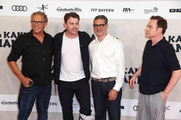 Christian Tramitz, Friedrich Mücke, Rick Kavanian, Michael Bully Herbig bei der Weltpremiere des Kinofilms DAS KANU DES MANITU im Mathäser Filmpalast in München am 12.08.2025