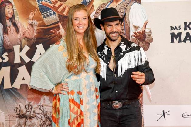 Weltpremiere Das Kanu des Manitu in München München, 12.8.2025 Nina Eichinger und Daniele Rizzo bei der Weltpremiere von Das Kanu des Manitu im im Mathäser Filmpalast in München Bayern Copyright: xMatthiasxGränzdörferx